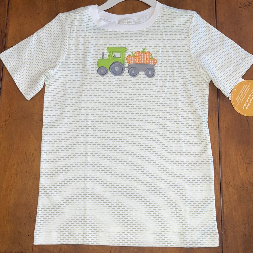 NWT Magnolia Baby Appliqué Pumpkin Tractor - size 6 - price firm